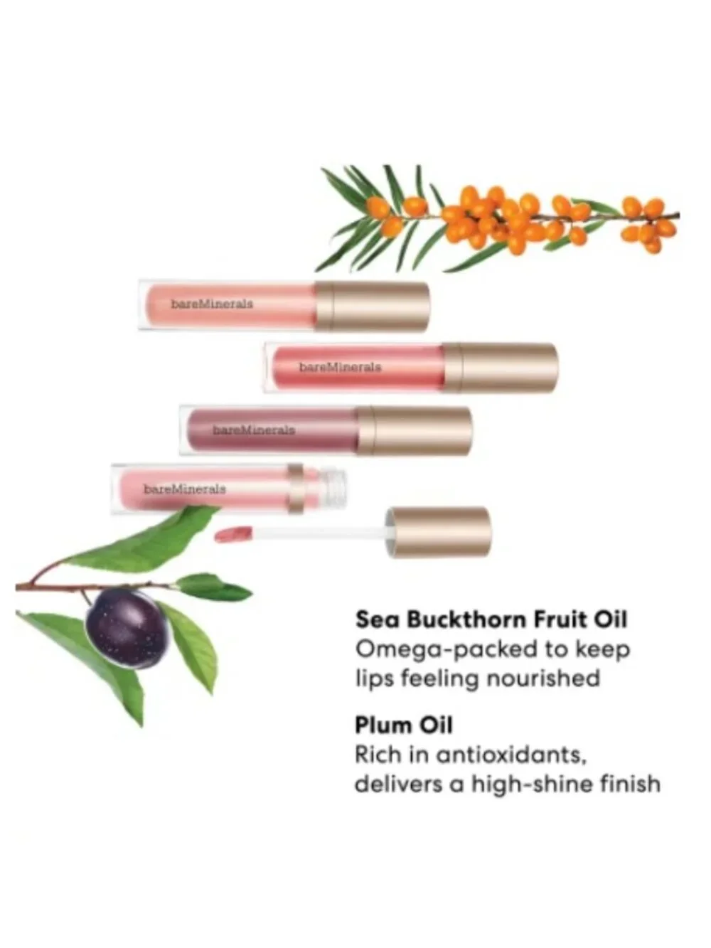 BareMinerals Beauty Gift Set-Mineralist Lip Gloss Balm,Sincerity-2pc-BOXED-NEW